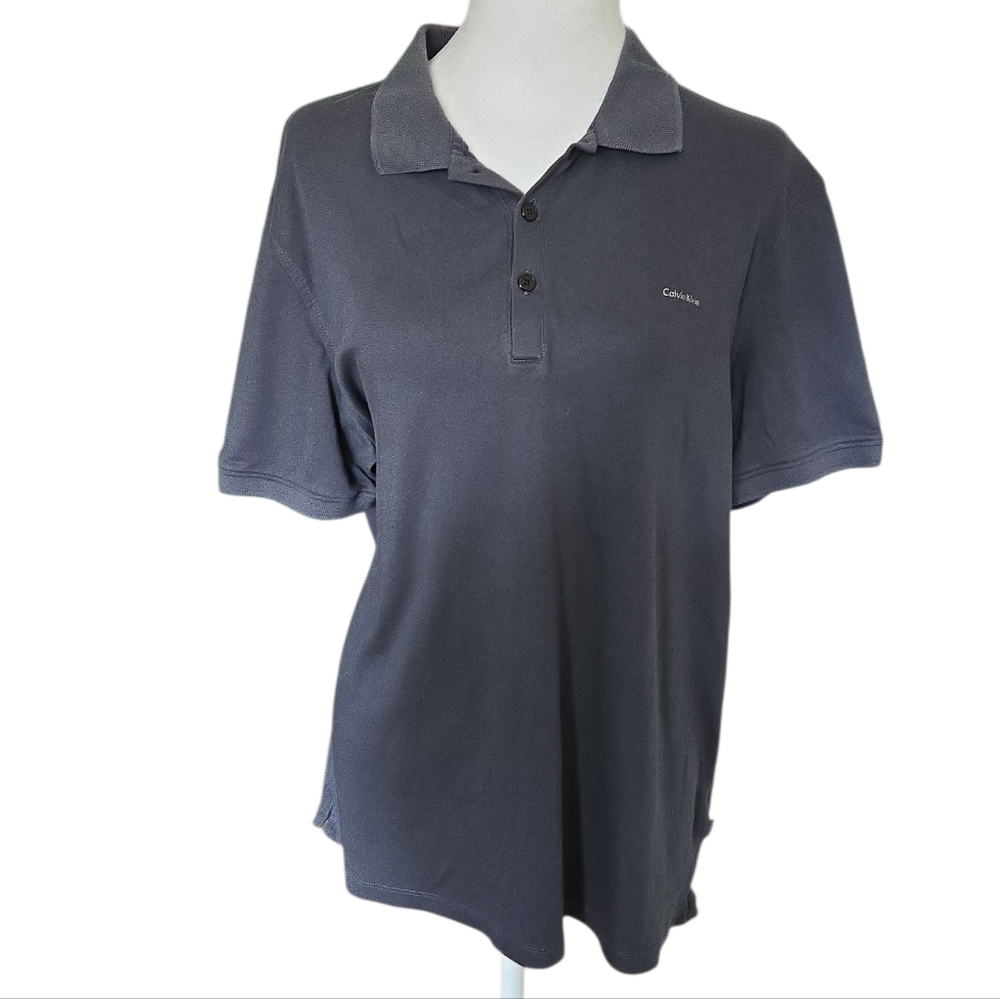 Calvin Klein Gray Polo Shirt with Classic Collar